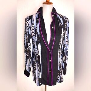BOB MACKIE WEARABLE ART SILK BLOUSE NWOT